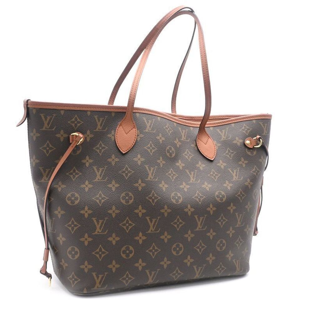 Louis Vuitton Neverfull Inside Monogram Grain Leather Tote Bag Brown Tan